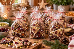 Selbstgemachte Bruchschokolade als Geschenk aus der Küche